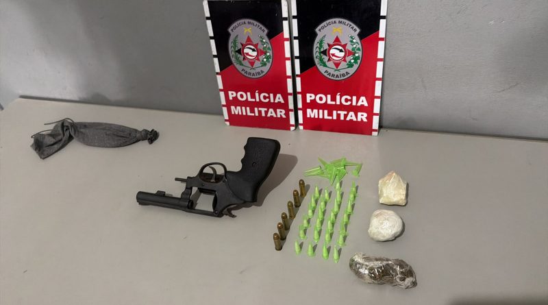 Polícia Militar prende suspeito e apreende arma e drogas em Santa Rita